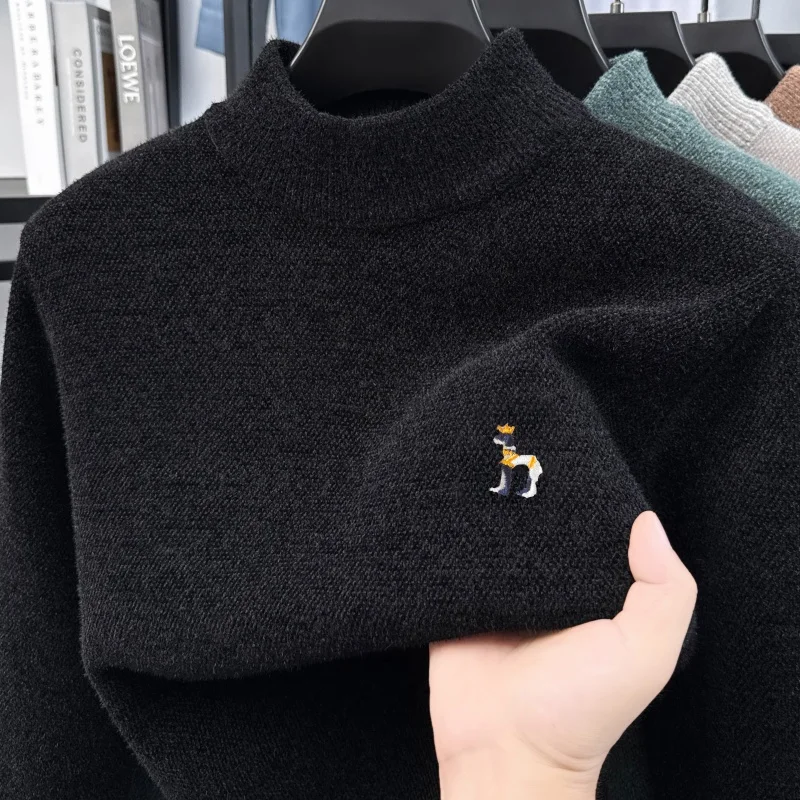 Luxury Man New Long-Sleeved Knitwear Mock Neck Embroidery Spring Fleece-Lined Thickened Hot Sweater Casual Fashion Men'sClothing
Luxury Man New Long-Sleeved Knitwear Mock Neck Embroidery Spring Fleece-Lined Thickened Hot Sweater Casual Fashion Men'sClothing