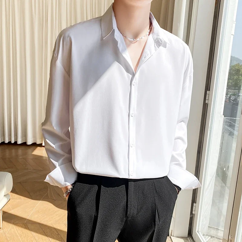 Men's New Solid Color Korean Business Shirt Stretch No-Iron Loose Lapel Long-sleeved Daily Office Fashion Male Casual Shirts
Men's New Solid Color Korean Business Shirt Stretch No-Iron Loose Lapel Long-sleeved Daily Office Fashion Male Casual Shirts