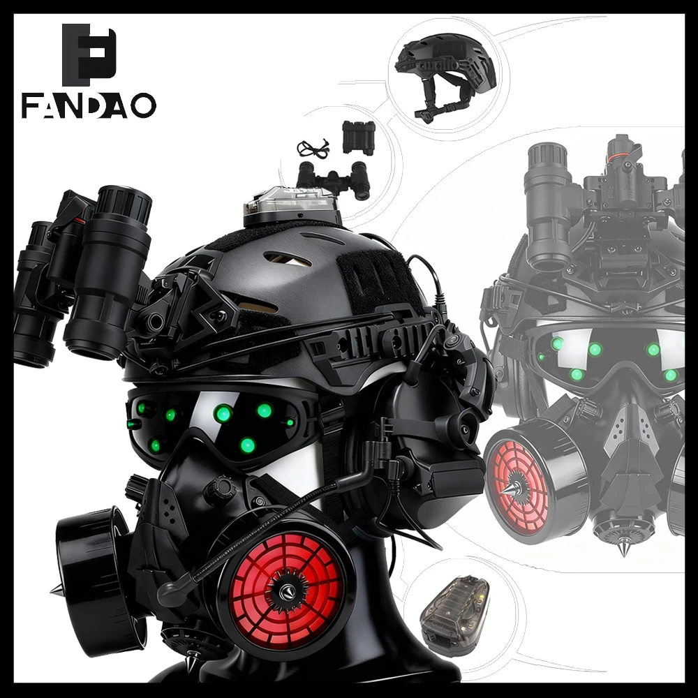 Tactical Bump Helmet Set Gothic Cyberpunk Style Helmet with Headset Signal Light NVG Dummy Model for Airsoft Paintball Cosplay
Tactical Bump Helmet Set Gothic Cyberpunk Style Helmet with Headset Signal Light NVG Dummy Model for Airsoft Paintball Cosplay