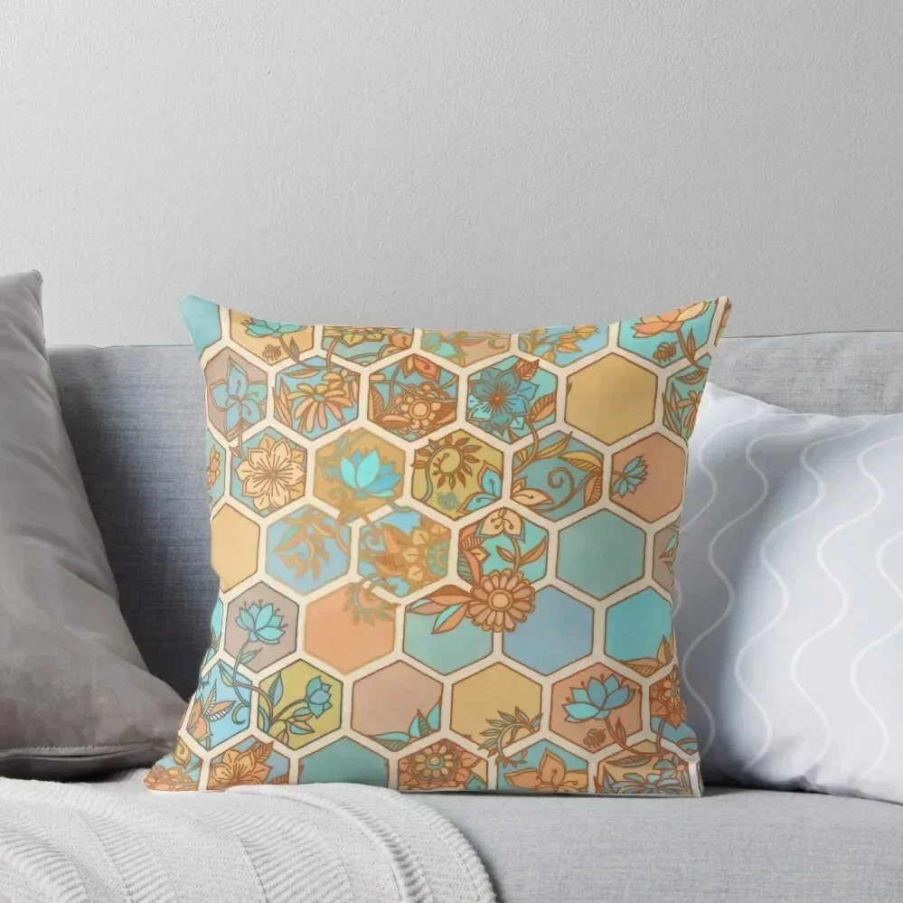 Golden Honeycomb Tangle - hexagon doodle in peach, blue, mint & cream Throw Pillow Christmas Pillow Cases pillow
Golden Honeycomb Tangle - hexagon doodle in peach, blue, mint & cream Throw Pillow Christmas Pillow Cases pillow