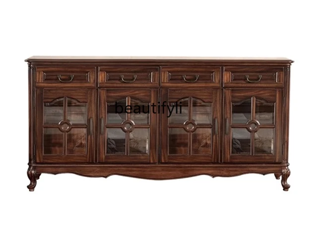 All solid wood American side cabinet, black walnut side cabinet, retro restaurant home storage glass wine cabinet, simple
All solid wood American side cabinet, black walnut side cabinet, retro restaurant home storage glass wine cabinet, simple