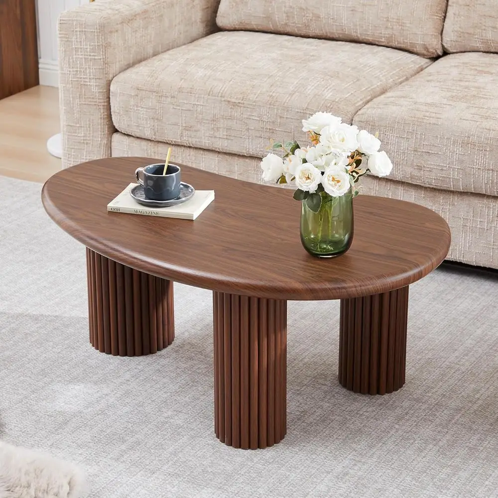 39'' Walnut Wood Accent Table for Living Room or Office, Compact Design with Sturdy Base and Rounded Edges
39'' Walnut Wood Accent Table for Living Room or Office, Compact Design with Sturdy Base and Rounded Edges
