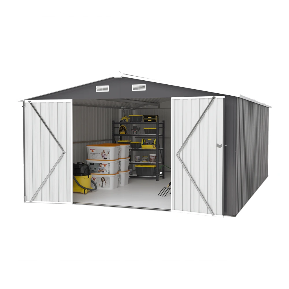 Campcraft Outdoor Storage Shed 10×14 FT with 3 Lockable Doors,4 Air Vents & Sloped Roof,Utility Tool Shed Metal Storage Garden Sheds Frame and 4 Vents,for Backyard,Patio,Lawn,dark Grey
Campcraft Outdoor Storage Shed 10×14 FT with 3 Lockable Doors,4 Air Vents & Sloped Roof,Utility Tool Shed Metal Storage Garden Sheds Frame and 4 Vents,for Backyard,Patio,Lawn,dark Grey