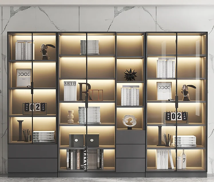 Dust proof bookshelf combination with glass door bookshelf display cabinet, living room integrated whole wall
Dust proof bookshelf combination with glass door bookshelf display cabinet, living room integrated whole wall