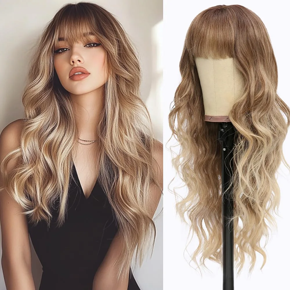 European and American wig women gradually change blond long curly hair simulation scalp chemical fiber full head cover
European and American wig women gradually change blond long curly hair simulation scalp chemical fiber full head cover