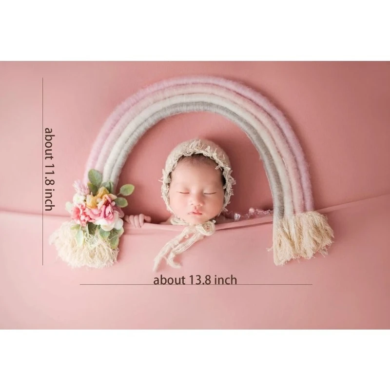 Реквизит для фотосъемки Rainbow Baby - Настенное украшение в стиле макраме для съемки новорожденных - Радужный орнамент ручной работы для детской комнаты - Подходит для детей 0–3 лет 
Реквизит для фотосъемки Rainbow Baby - Настенное украшение в стиле макраме для съемки новорожденных - Радужный орнамент ручной работы для детской комнаты - Подходит для детей 0–3 лет
