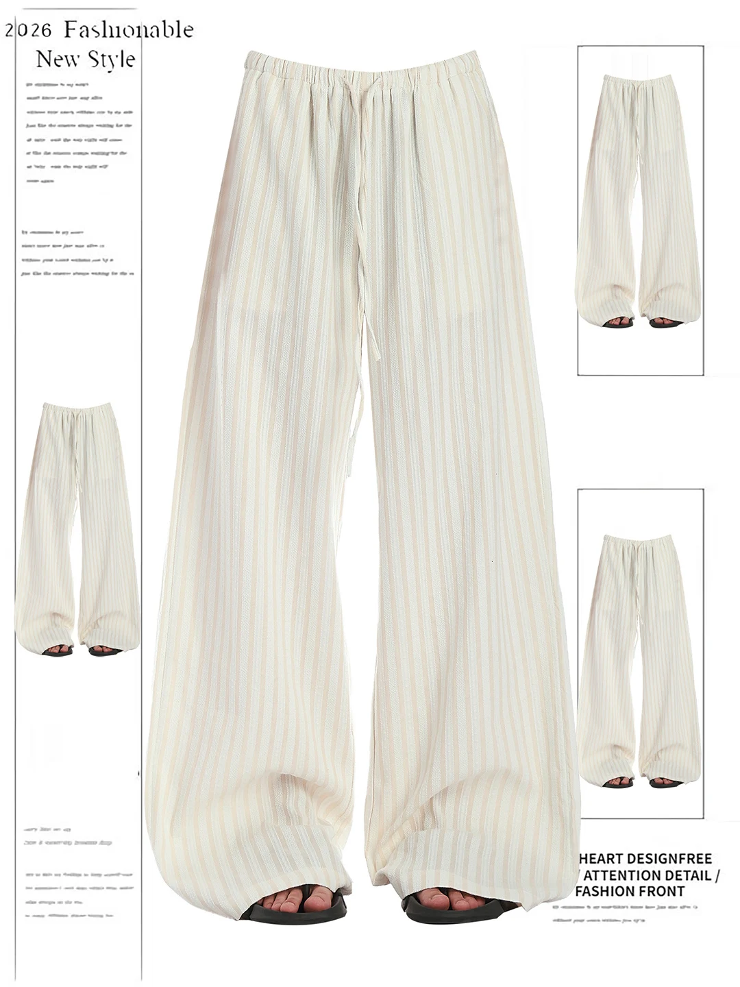 American Retro Striped Casual Pants Women Summer Thin Loose Lazy Drape Wide Leg Straight Cut Long Trousers Sweet Style Simple...
American Retro Striped Casual Pants Women Summer Thin Loose Lazy Drape Wide Leg Straight Cut Long Trousers Sweet Style Simple...