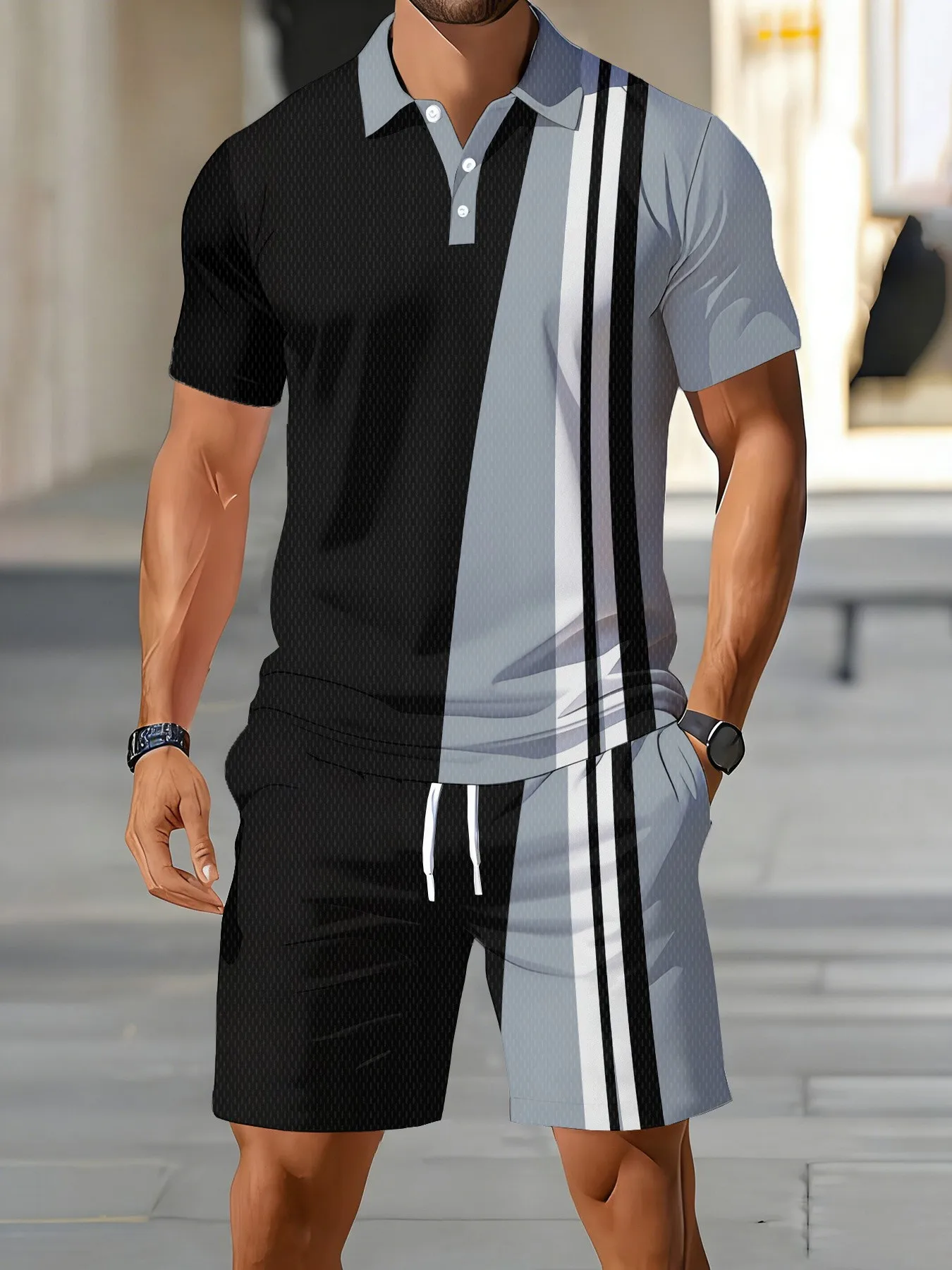 2026 Summer American Men's Polo Shirt Set for Outdoor Sports Fashionable Casual Soft Breathable with 3D Pattern Print
2026 Summer American Men's Polo Shirt Set for Outdoor Sports Fashionable Casual Soft Breathable with 3D Pattern Print