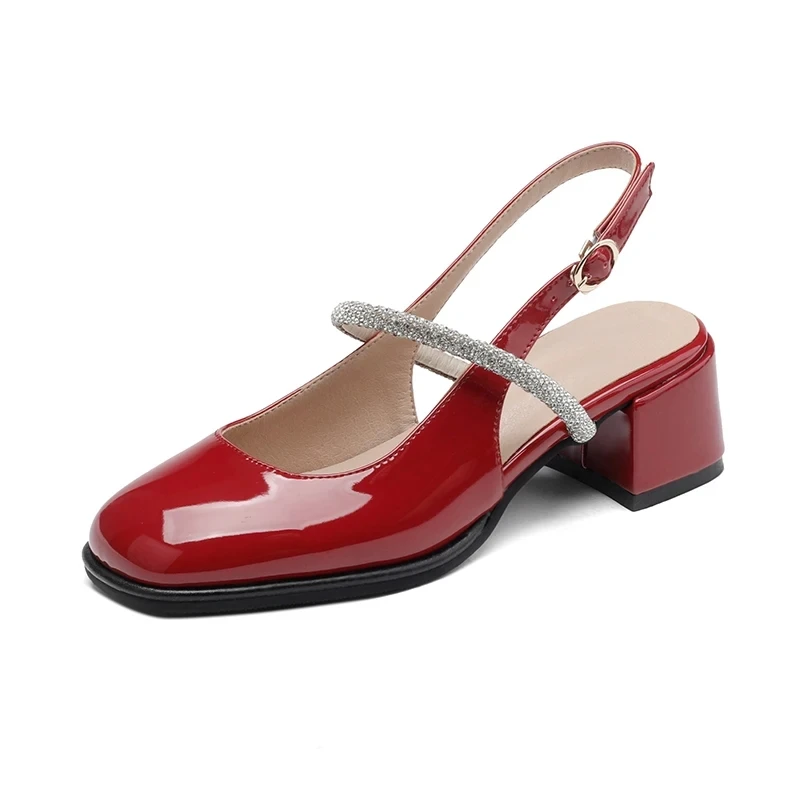 Spring Summer 5cm High Heels Shoes Women Slingback Mary Janes Pumps Sandals PU Leather Thick Heel Square Toe Buckle Party Shoes
Spring Summer 5cm High Heels Shoes Women Slingback Mary Janes Pumps Sandals PU Leather Thick Heel Square Toe Buckle Party Shoes