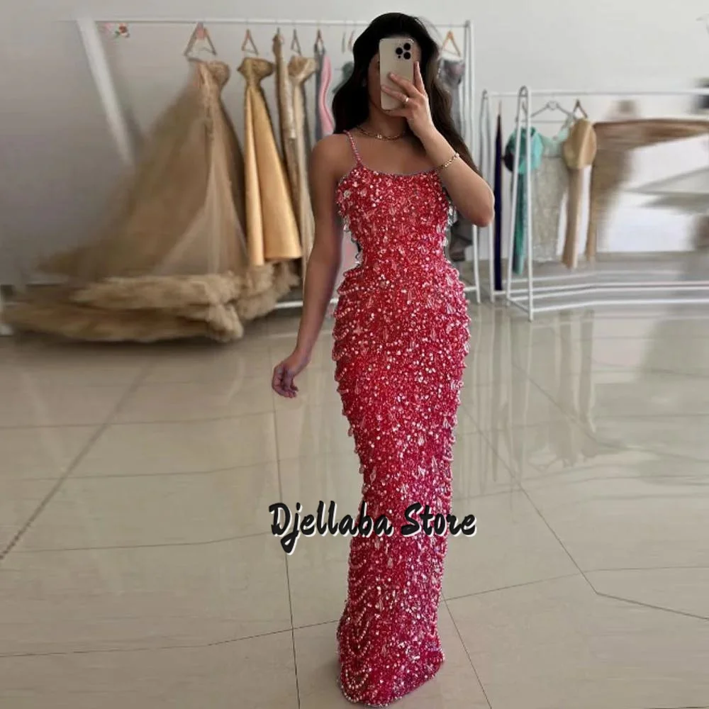 Elegant Red Spaghetti Strap Crystal Evening Dresses Mermaid Tassles Beaded Sequined Prom Dress Birthday Party Gown Customized
Elegant Red Spaghetti Strap Crystal Evening Dresses Mermaid Tassles Beaded Sequined Prom Dress Birthday Party Gown Customized