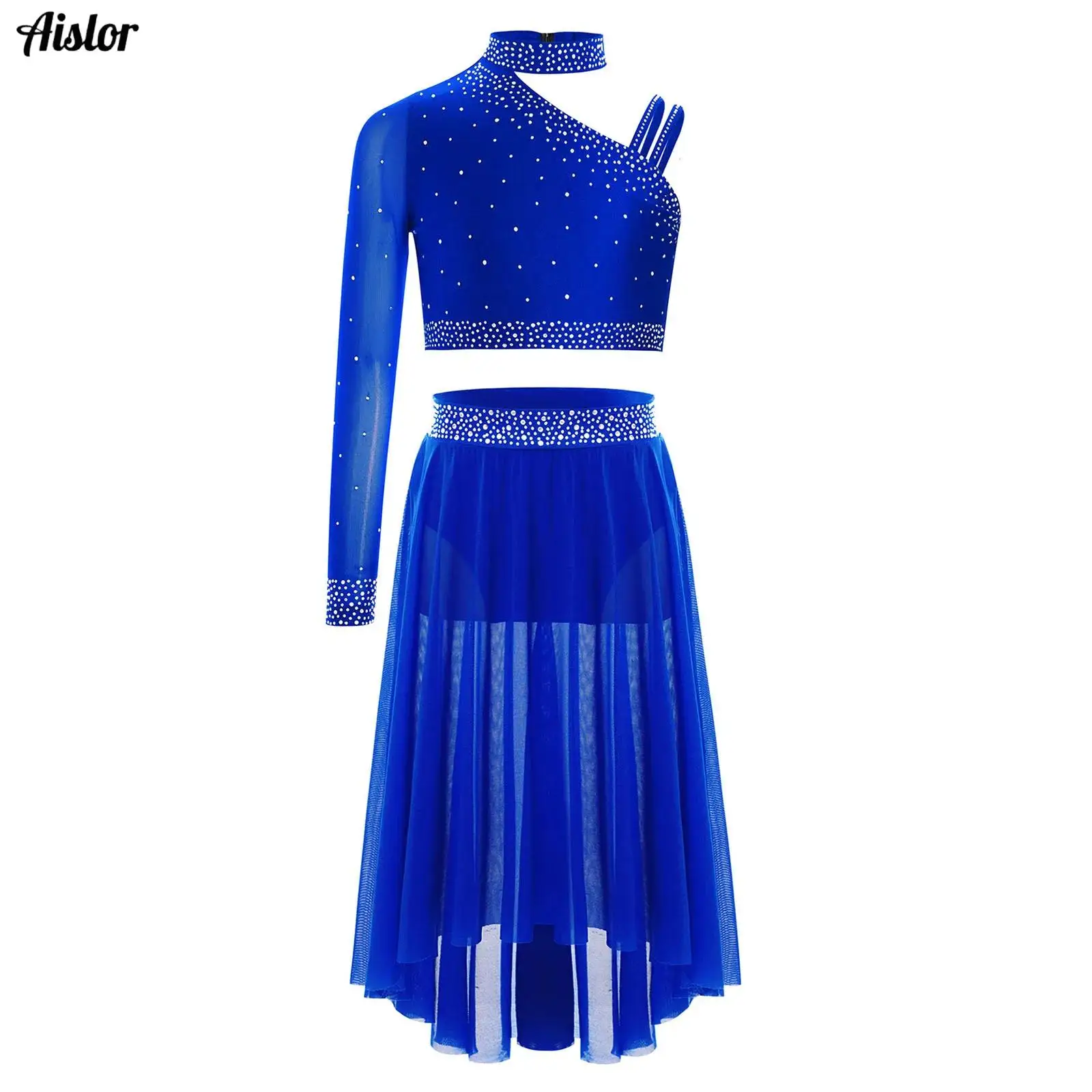 Детский современный лирический танцевальный комплект для девочек, блестящие топы со стразами, укороченный топ на одно плечо + сетчатая юбка нестандартной формы с боковым разрезом
Детский современный лирический танцевальный комплект для девочек, блестящие топы со стразами, укороченный топ на одно плечо + сетчатая юбка нестандартной формы с боковым разрезом