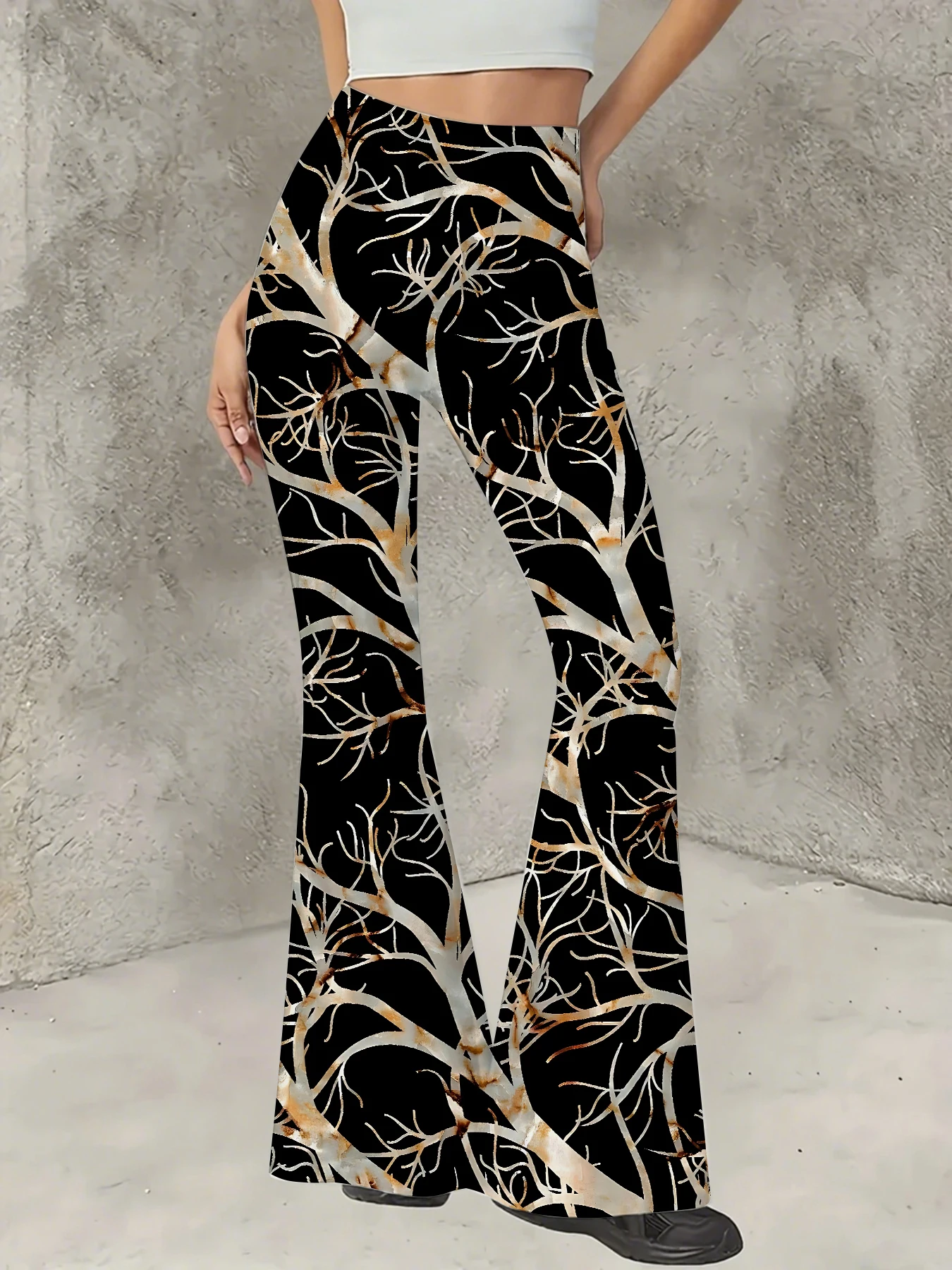 Y2K Graphic Print Flare Pants Women High Waist Knit Bell Bottom Trousers
Y2K Graphic Print Flare Pants Women High Waist Knit Bell Bottom Trousers
