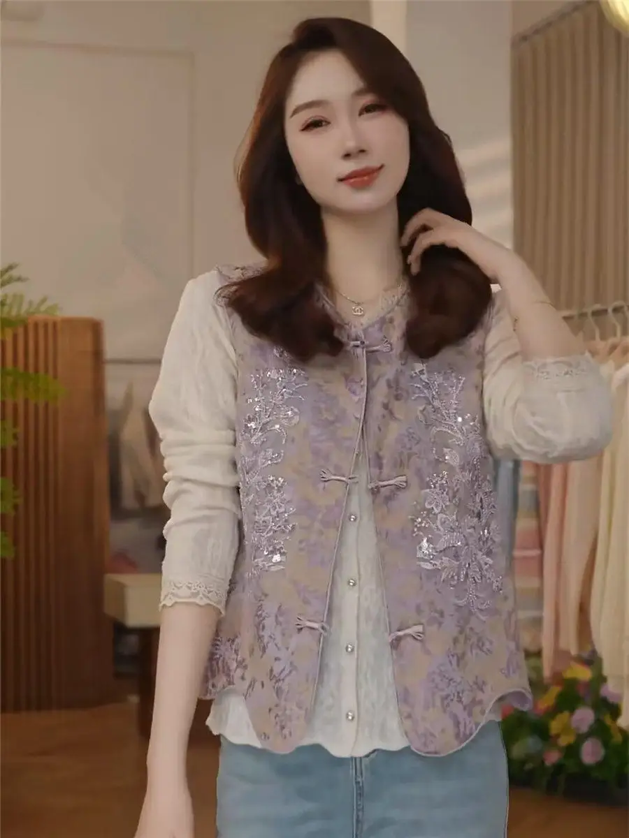 New Chinese Style Embroidered Vest Women's Fashionable Versatile Spring 2026 Floral Patterned Stand Collar Short Sleeve Top
New Chinese Style Embroidered Vest Women's Fashionable Versatile Spring 2026 Floral Patterned Stand Collar Short Sleeve Top
