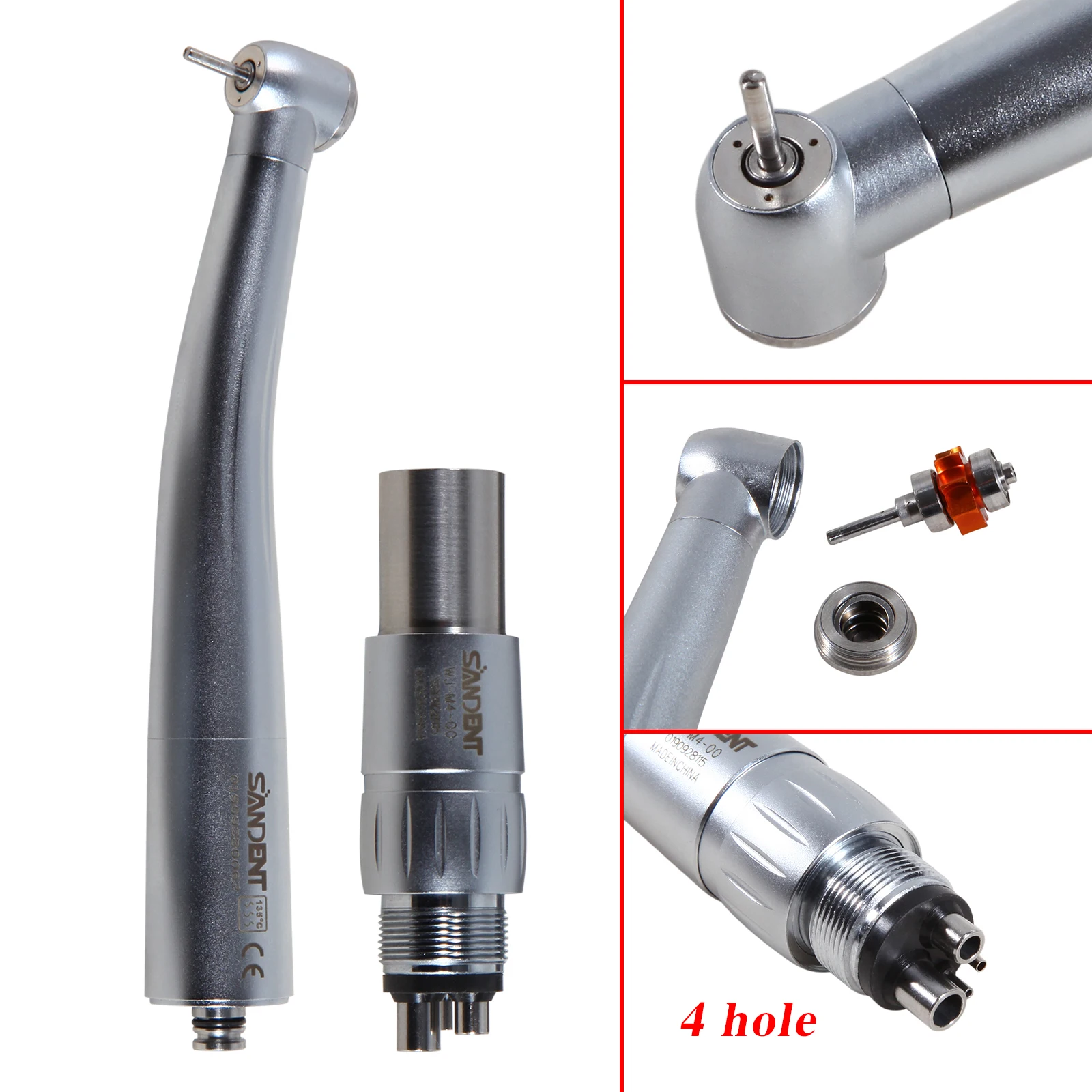NSK Style Dental High speed Handpiece E-generator Integrated Standard Head Push Button 3 Wate With NSK Quick Coupler 4-HOLE Tips
NSK Style Dental High speed Handpiece E-generator Integrated Standard Head Push Button 3 Wate With NSK Quick Coupler 4-HOLE Tips