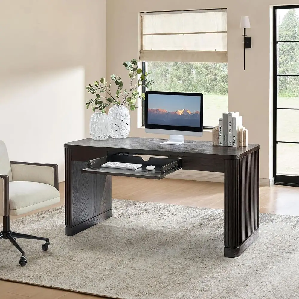 60 Inch Desk with Drop Keyboard Tray, Charging Station & Storage, Solid Wood Legs, Ideal for Study or Office, Charcoal
60 Inch Desk with Drop Keyboard Tray, Charging Station & Storage, Solid Wood Legs, Ideal for Study or Office, Charcoal