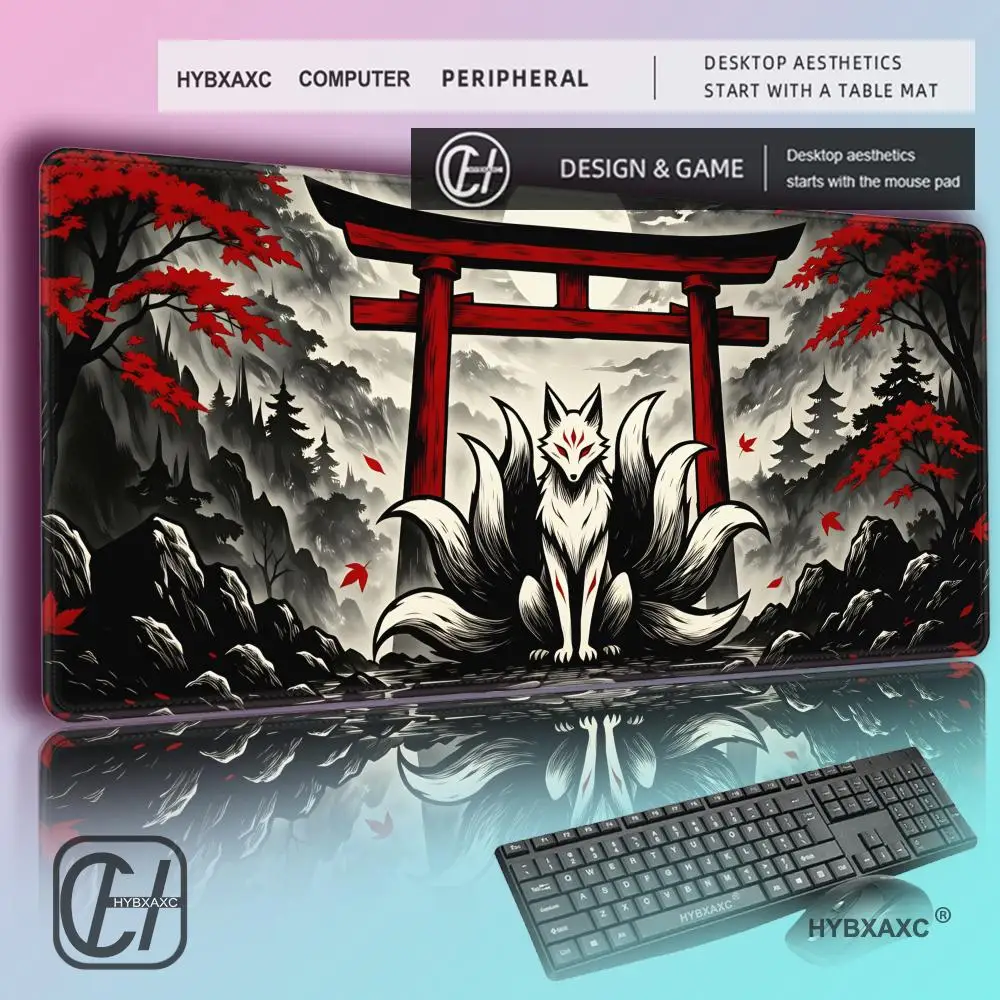 HYBXAXC White Fox Spirit Gaming Mousepad, Cool Japanese Kitsune Desk Mat, Red Black Mat For Anime Lover, Fantasy Scene With Moon
HYBXAXC White Fox Spirit Gaming Mousepad, Cool Japanese Kitsune Desk Mat, Red Black Mat For Anime Lover, Fantasy Scene With Moon