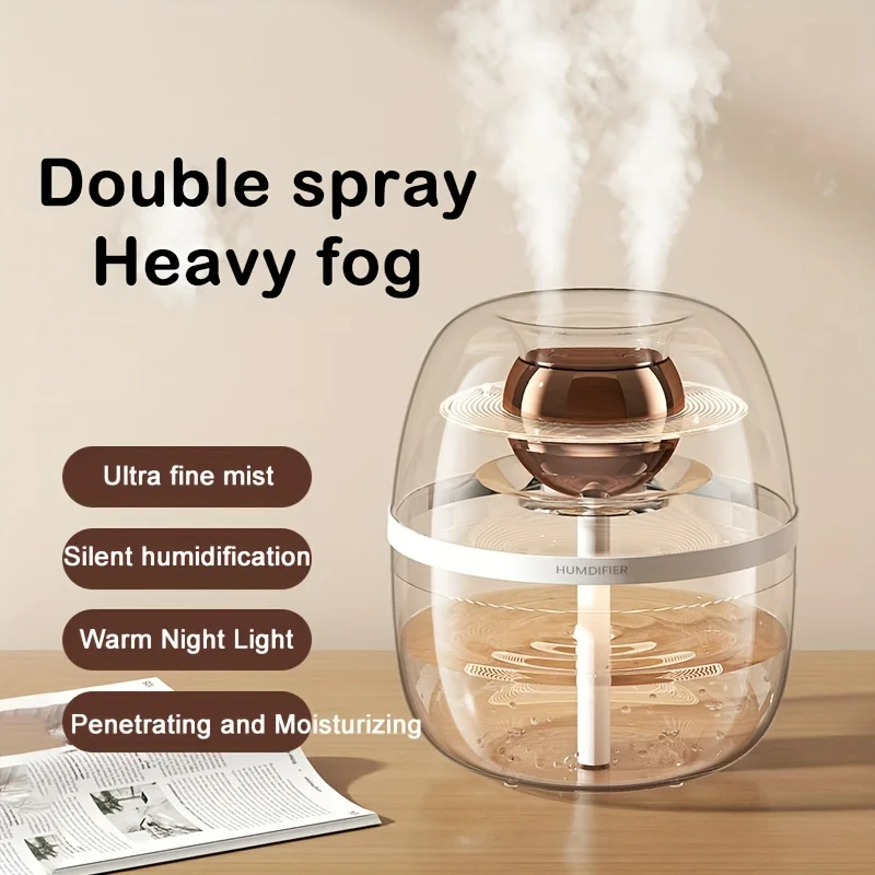 1pc, Dual-spray 101.44oz Humidifier USB Humidifier Large Capacity Water Tank, Suitable For , Office, Bedroom, With Silent Operat
1pc, Dual-spray 101.44oz Humidifier USB Humidifier Large Capacity Water Tank, Suitable For , Office, Bedroom, With Silent Operat