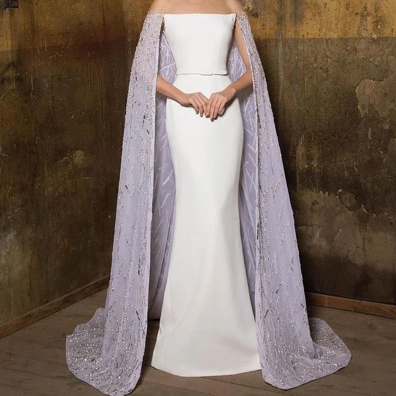 Little Daisy CustomizedSequined Belt Watteau Train Straight Exquisite Evening Dress Floor Length Strapless shawl Chiffon Sleevel
Little Daisy CustomizedSequined Belt Watteau Train Straight Exquisite Evening Dress Floor Length Strapless shawl Chiffon Sleevel