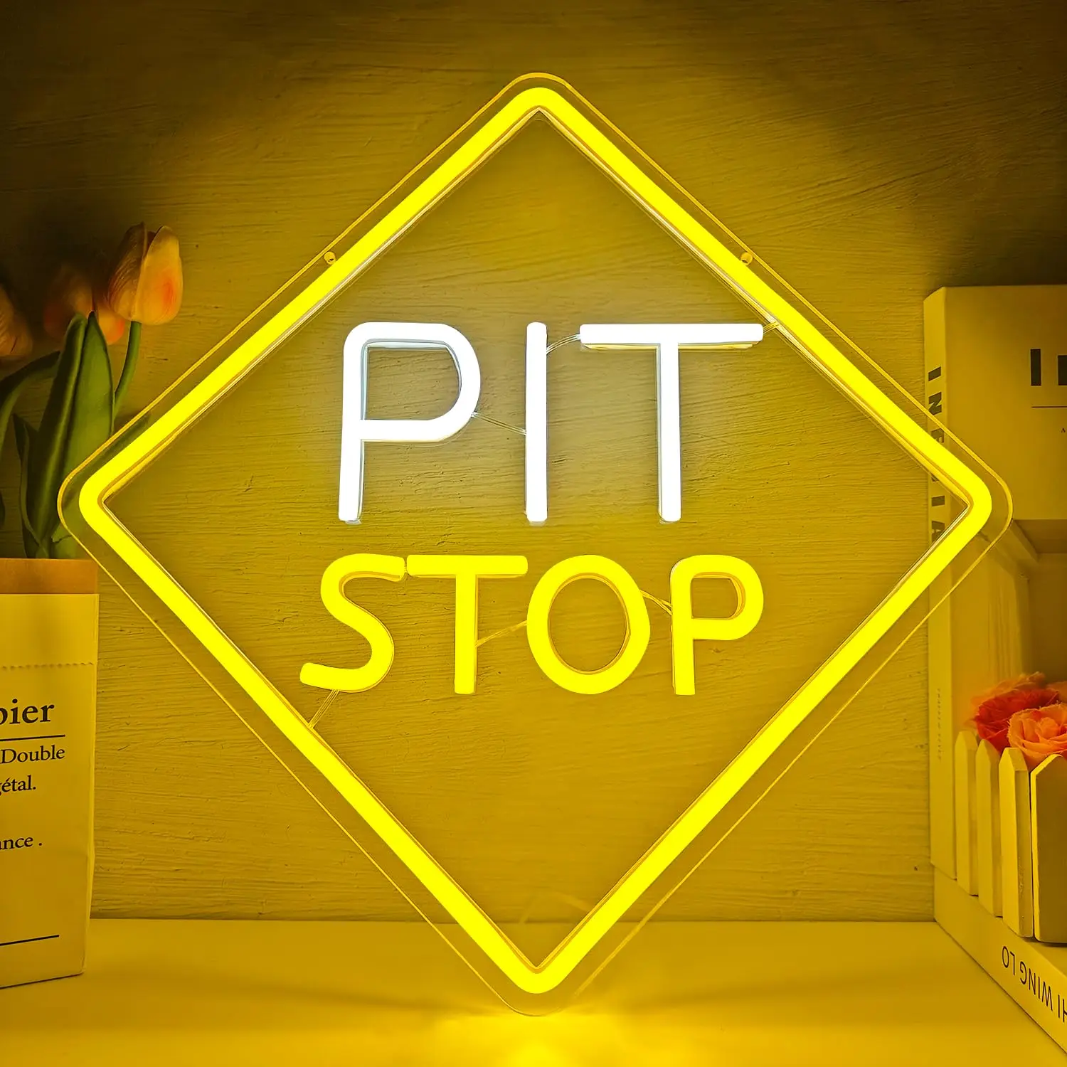PIT STOP Neon Sign USB Dimmable LED Light For Car Garage Man Cave Motorsport Fan Bedroom Wall Decor Commercial Atmosphere Sign
PIT STOP Neon Sign USB Dimmable LED Light For Car Garage Man Cave Motorsport Fan Bedroom Wall Decor Commercial Atmosphere Sign