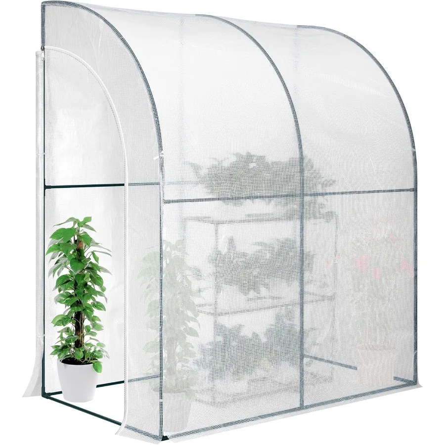 Portable Mini Leanto Greenhouse 6.6 x 3.3 x 6.9 with White PE Cover and Builtin Shelf for Compact Garden Spaces Ideal for Small
Portable Mini Leanto Greenhouse 6.6 x 3.3 x 6.9 with White PE Cover and Builtin Shelf for Compact Garden Spaces Ideal for Small