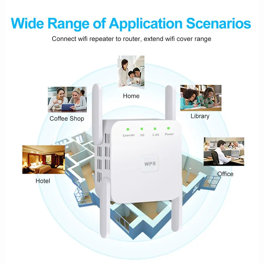 5G Dual Band Wifi Extender 1200mbps Range Signal Repeater Wall Plug Amplifier for Strong Internet Access
5G Dual Band Wifi Extender 1200mbps Range Signal Repeater Wall Plug Amplifier for Strong Internet Access