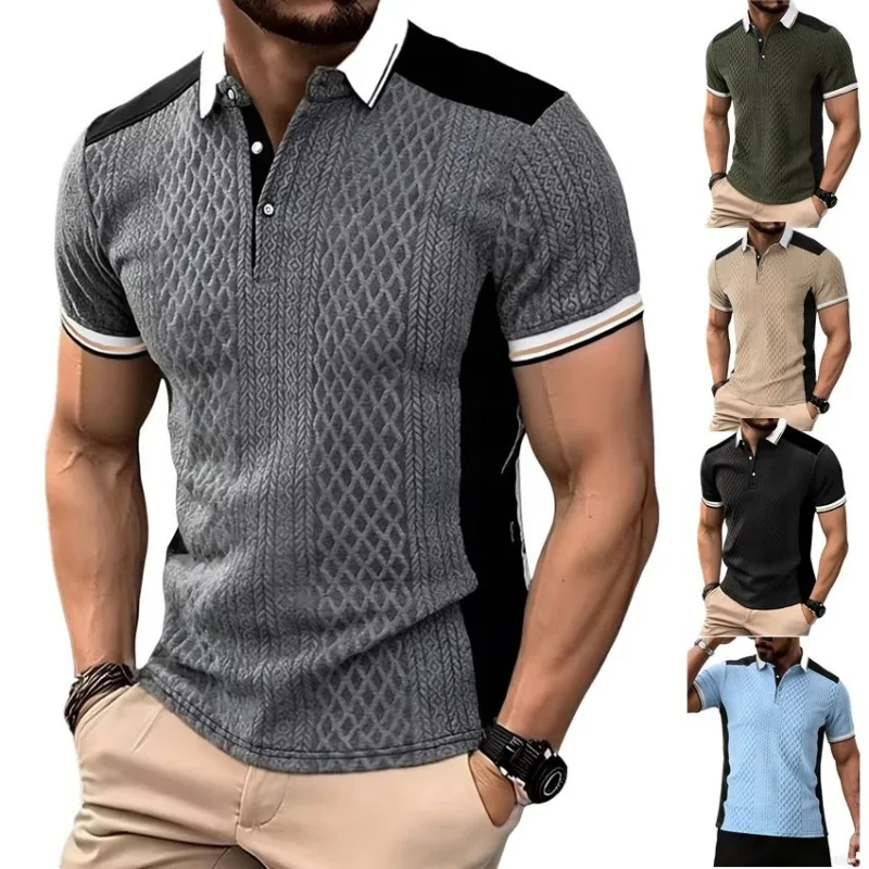 Men's Textured Knit Color Block Polo Shirt Short Sleeve Button Down Casual Golf Shirt
Men's Textured Knit Color Block Polo Shirt Short Sleeve Button Down Casual Golf Shirt