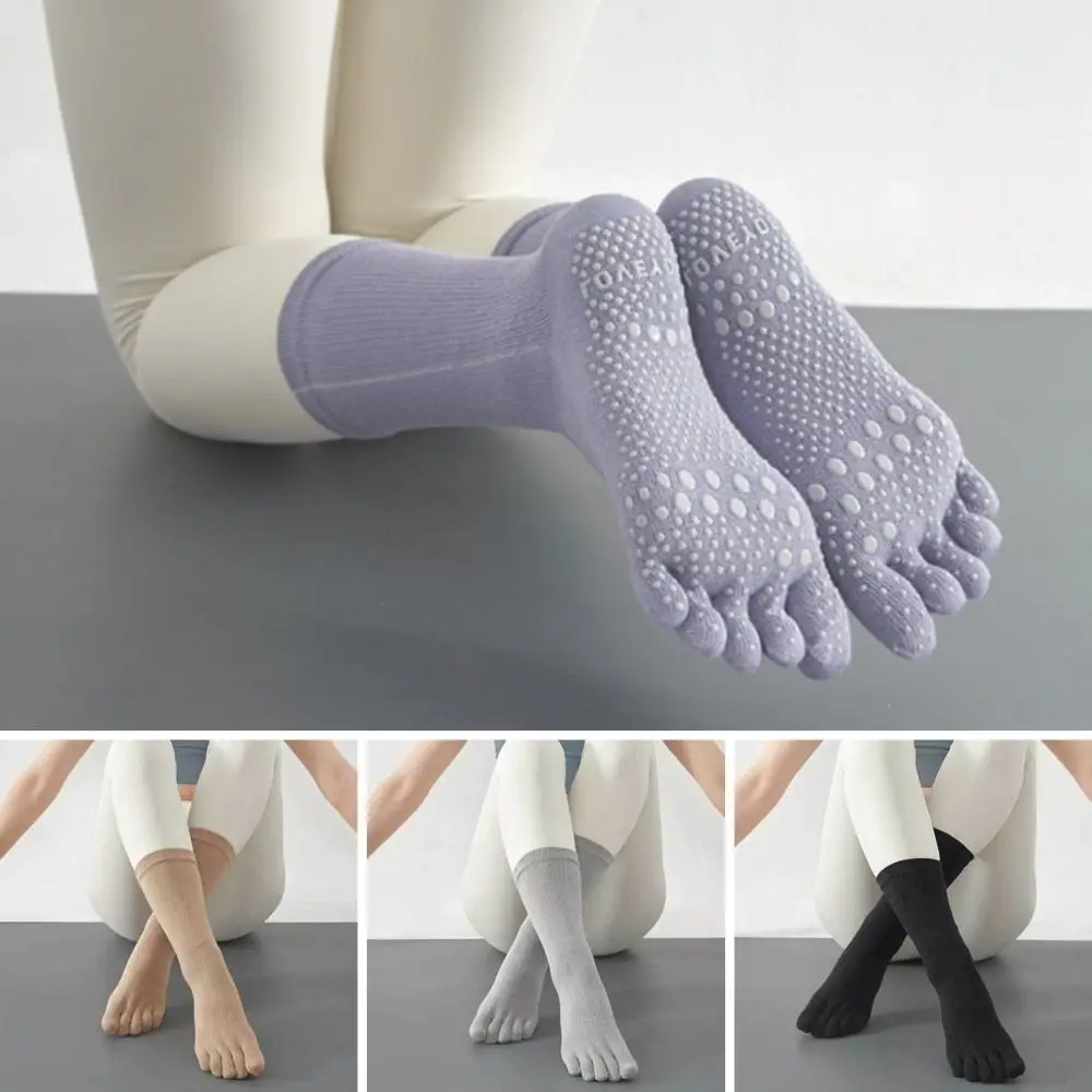 Five Fingers Women Yoga Socks Silicone Anti-slip Mid-tube Sport Pilates Socks Elasticity Solid Color Cotton Socks Fitness
Five Fingers Women Yoga Socks Silicone Anti-slip Mid-tube Sport Pilates Socks Elasticity Solid Color Cotton Socks Fitness