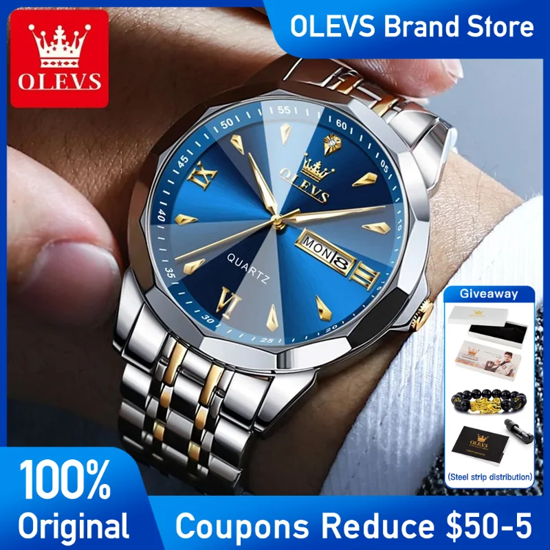 OLEVS 9998 Мужские часы с зеркалом в виде ромба, кварцевые часы для мужчин, водонепроницаемые светящиеся наручные часы из нержавеющей стали, двойной календарь, дисплей
OLEVS 9998 Мужские часы с зеркалом в виде ромба, кварцевые часы для мужчин, водонепроницаемые светящиеся наручные часы из нержавеющей стали, двойной календарь, дисплей