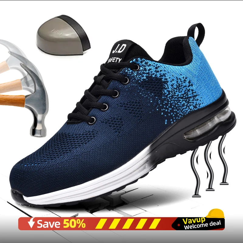 Air Cushion Construction Site Lightweight Safety Shoes Men Steel Toe Sneakers Puncture Proof Breathable Comfy Work Safety Boots
Air Cushion Construction Site Lightweight Safety Shoes Men Steel Toe Sneakers Puncture Proof Breathable Comfy Work Safety Boots