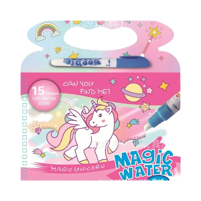 Reusable Magic Water Reveal Activity Pages Book w/ Water Pen for No-Mess Drawing Coloring,Graffiti Hand Painting for Kids Gifts
Reusable Magic Water Reveal Activity Pages Book w/ Water Pen for No-Mess Drawing Coloring,Graffiti Hand Painting for Kids Gifts