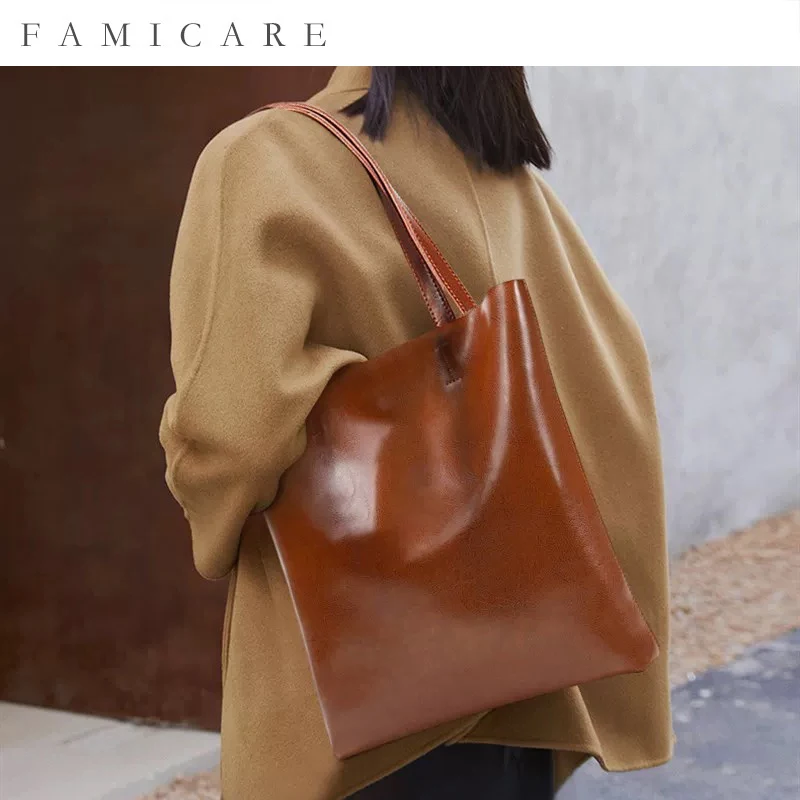 New Large Capacity Female Split Leather Tote Bags Oil Wax Cowhide Lady Shopping Handbag Women Classic Solid Color Shoulder Bag
New Large Capacity Female Split Leather Tote Bags Oil Wax Cowhide Lady Shopping Handbag Women Classic Solid Color Shoulder Bag