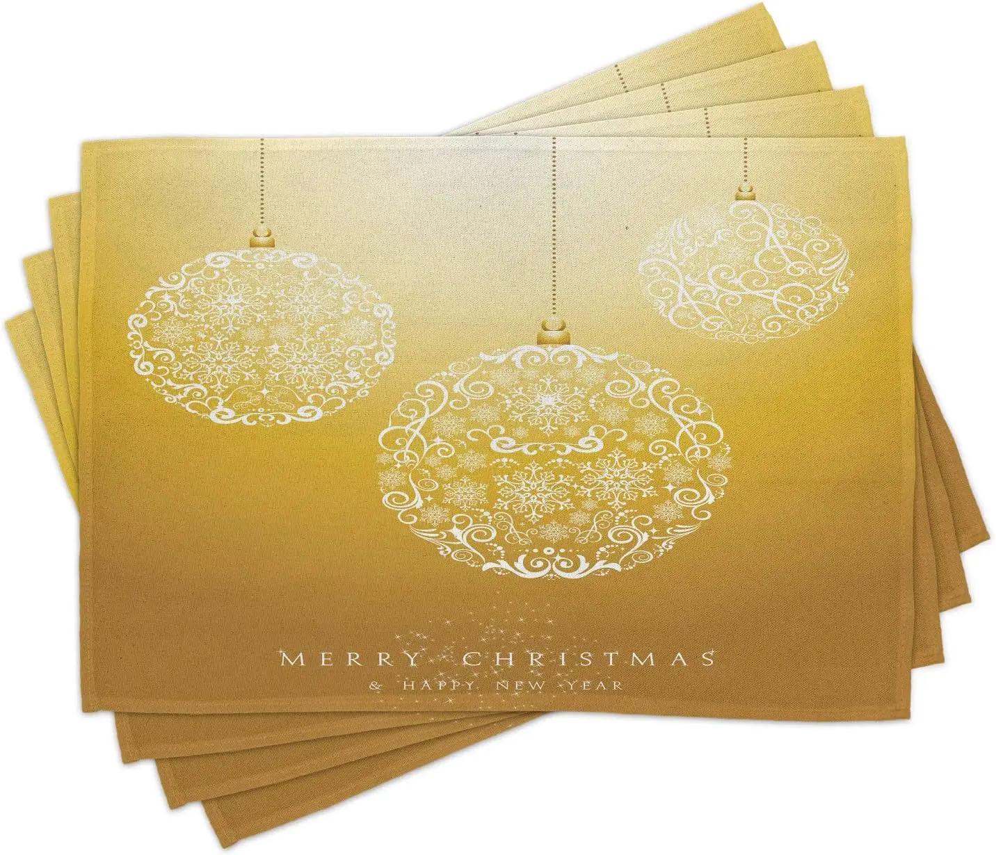 Christmas Place Mats Set of 4 Merry Xmas Round Baubles Hanging in The Air Advent Season Feelings Day Art Print Washable Fabric
Christmas Place Mats Set of 4 Merry Xmas Round Baubles Hanging in The Air Advent Season Feelings Day Art Print Washable Fabric