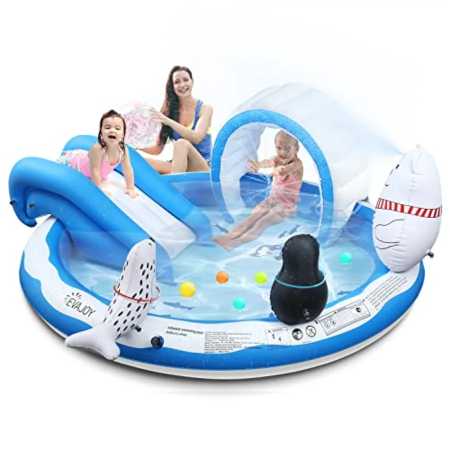 Inflatable Play Center for garden backyard indoor use; PVC material; blue/white color; quick-setup snow theme with slide sprink
Inflatable Play Center for garden backyard indoor use; PVC material; blue/white color; quick-setup snow theme with slide sprink