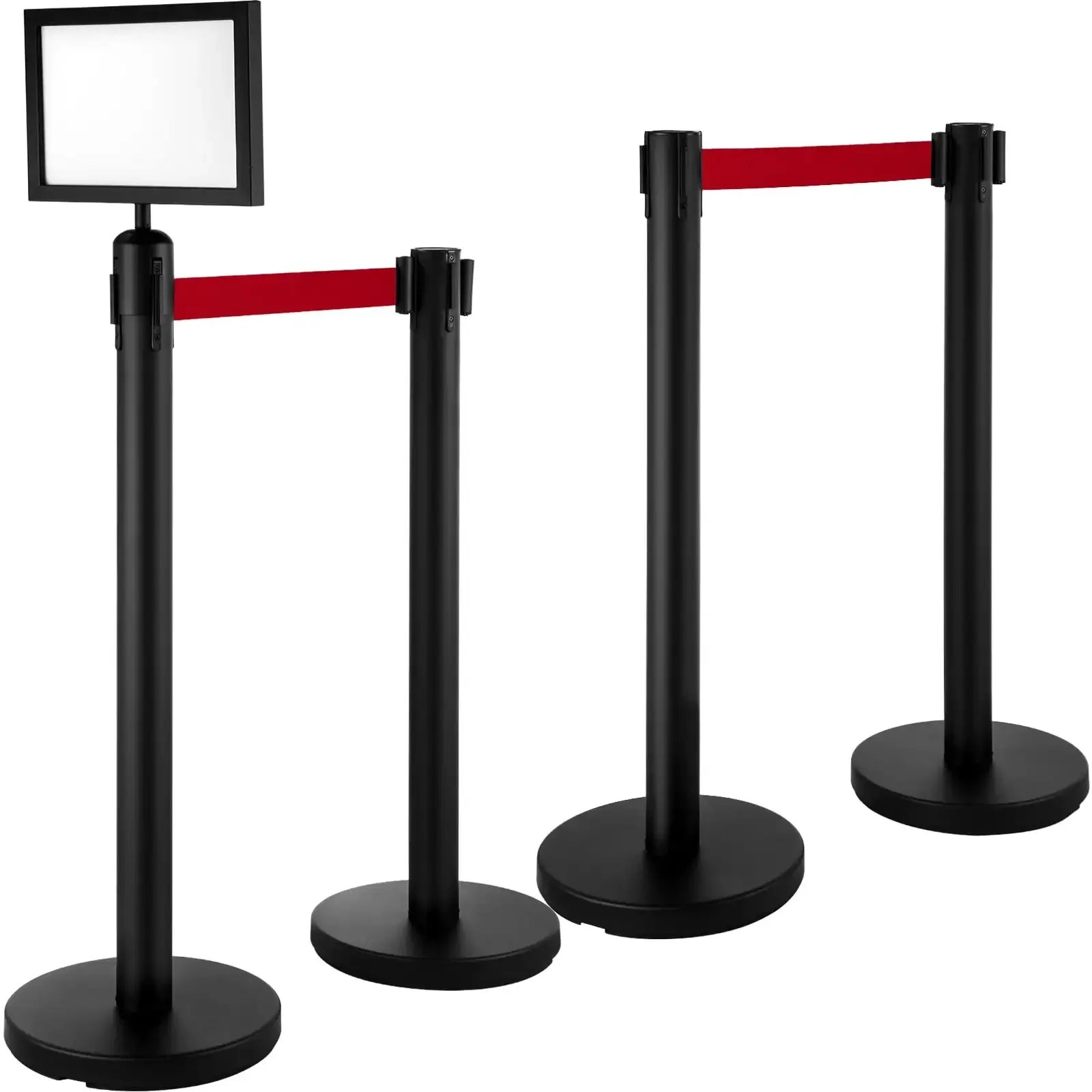 Stanchion Post Barriers 4-Set Line Dividers, Stainless Steel Stanchions with 6.6’ Black Retractable Belts, Black Crowd Control
Stanchion Post Barriers 4-Set Line Dividers, Stainless Steel Stanchions with 6.6’ Black Retractable Belts, Black Crowd Control