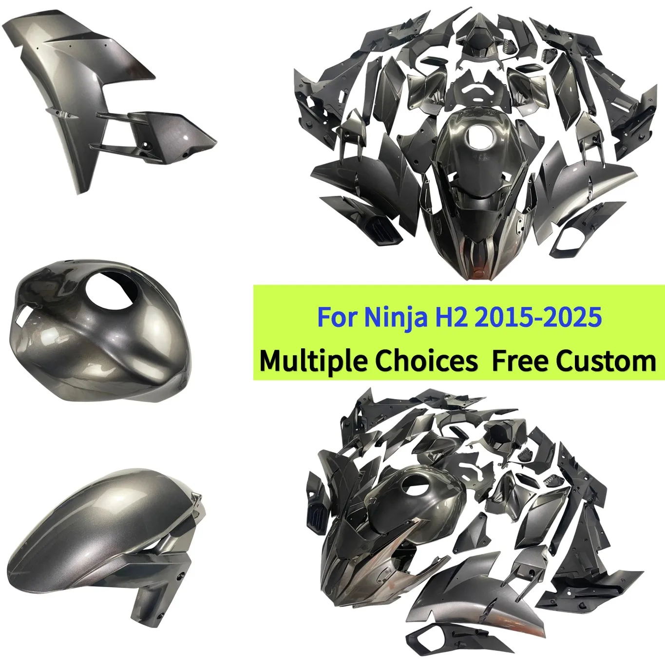 Full set Fairings For KAWASAKI Ninja H2 2015 2016 2017 2018 2019 2020 2021 2022 2023 2024 2025 Gunmetal Grey Bodywork
Full set Fairings For KAWASAKI Ninja H2 2015 2016 2017 2018 2019 2020 2021 2022 2023 2024 2025 Gunmetal Grey Bodywork