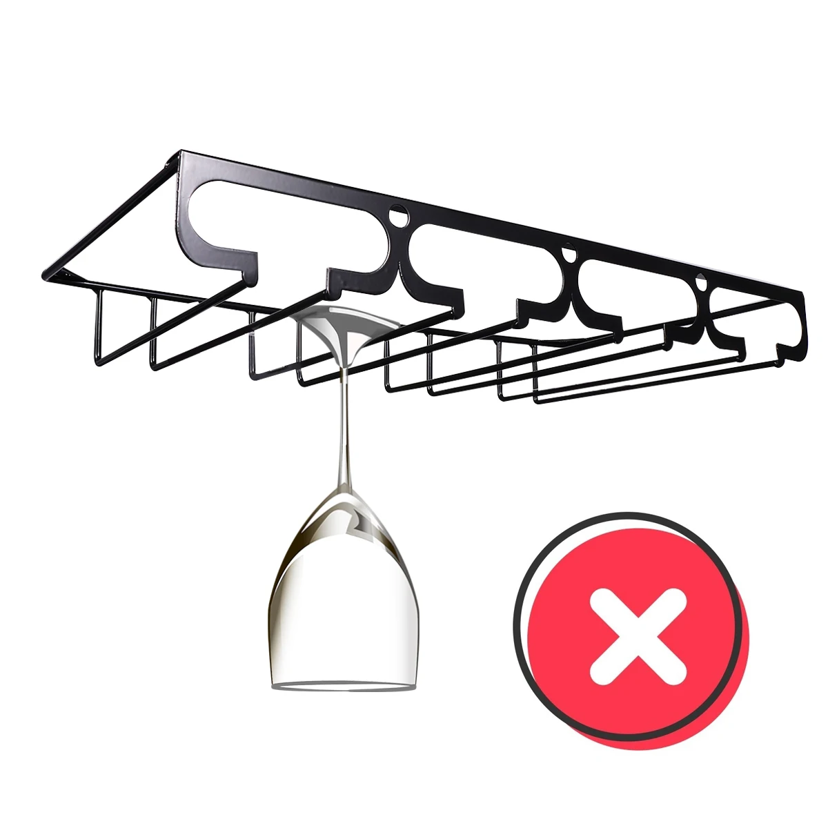 4 Rows Wine Cup Rack Black Iron Goblet Holder Upside Down Glass Shelf Hanging Display Rack For Home Bar Restaurant Wine Glass
4 Rows Wine Cup Rack Black Iron Goblet Holder Upside Down Glass Shelf Hanging Display Rack For Home Bar Restaurant Wine Glass