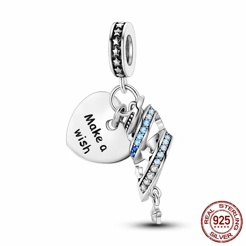S925 sterling silver shooting star wish charm pendant with beads, perfect for DIY bracelets and a great gift for women.
S925 sterling silver shooting star wish charm pendant with beads, perfect for DIY bracelets and a great gift for women.