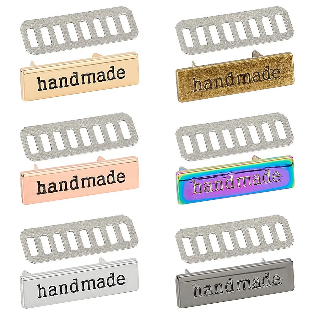 24Pcs 6 Colors Alloy Label Tags with Holes for DIY Jeans Bags Shoes Hat Accessories Rectangle with Word handmade Mixed Color
24Pcs 6 Colors Alloy Label Tags with Holes for DIY Jeans Bags Shoes Hat Accessories Rectangle with Word handmade Mixed Color