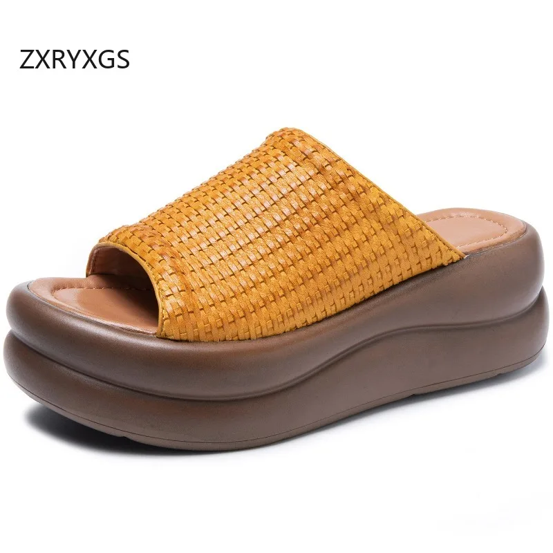 ZXRYXGS Top Layer Cowhide Woven Women Fashionable Slippers 2026 Summer Fish Mouth Outerwear Slippers Platform Increase Slippers
ZXRYXGS Top Layer Cowhide Woven Women Fashionable Slippers 2026 Summer Fish Mouth Outerwear Slippers Platform Increase Slippers