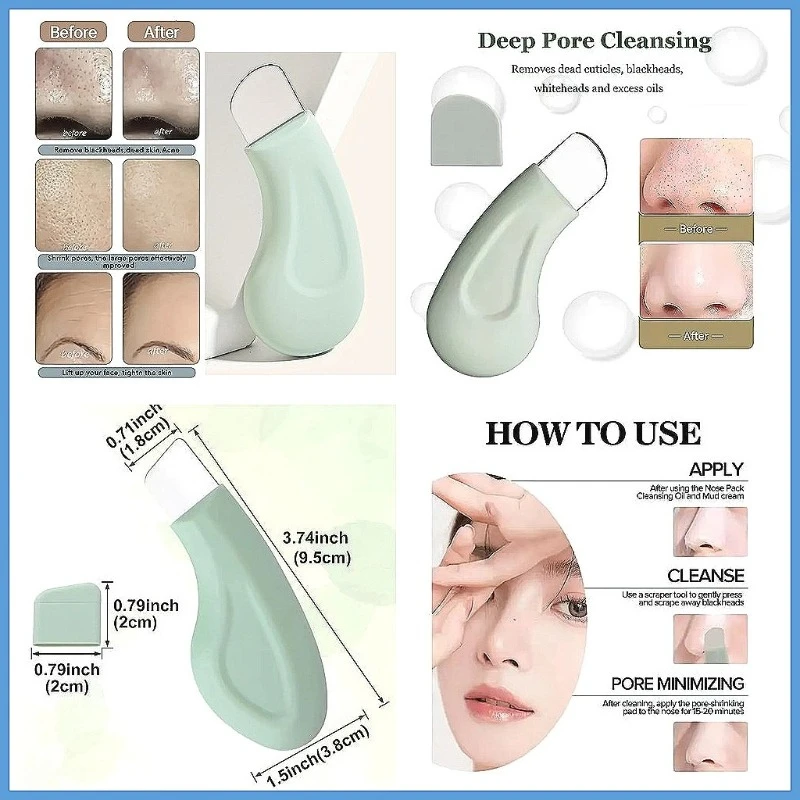 Beauty Cleansing Pore Scraper for Nose and Face - Women's Exclusive Blackhead Removal & Whitehead Extraction Skincare Set
Beauty Cleansing Pore Scraper for Nose and Face - Women's Exclusive Blackhead Removal & Whitehead Extraction Skincare Set