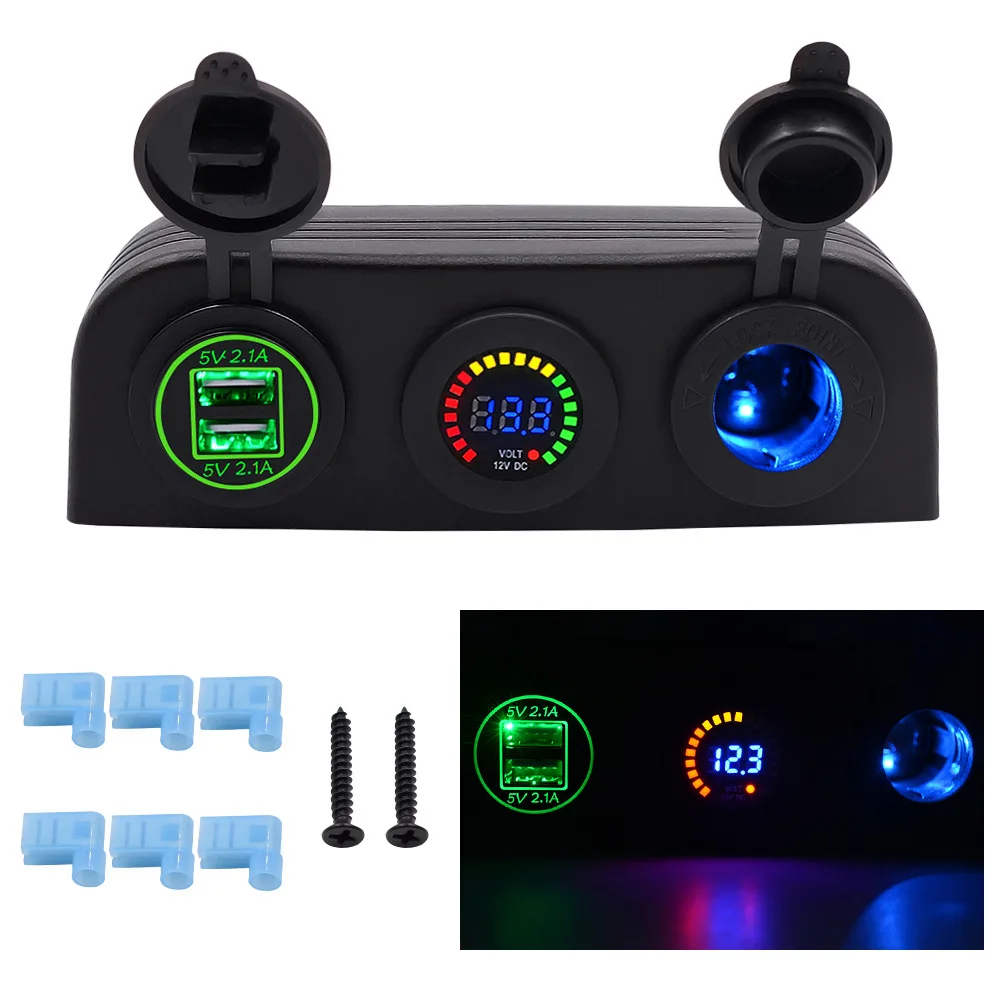 Canopy Triple-Port Car Charger, Universal Waterproof Socket for Marine & Auto Use
Canopy Triple-Port Car Charger, Universal Waterproof Socket for Marine & Auto Use