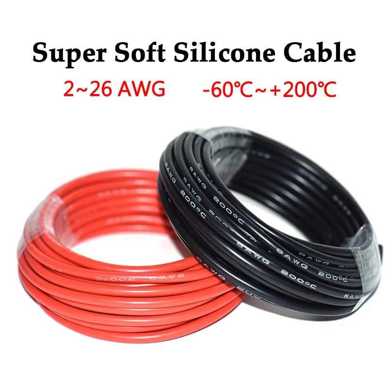 2~26 AWG Silicone Power Cable Hight Voltage Electrical Copper Wire 5m 10m 20m 50m Heat Resistant Line For Inventer Battery Motor
2~26 AWG Silicone Power Cable Hight Voltage Electrical Copper Wire 5m 10m 20m 50m Heat Resistant Line For Inventer Battery Motor