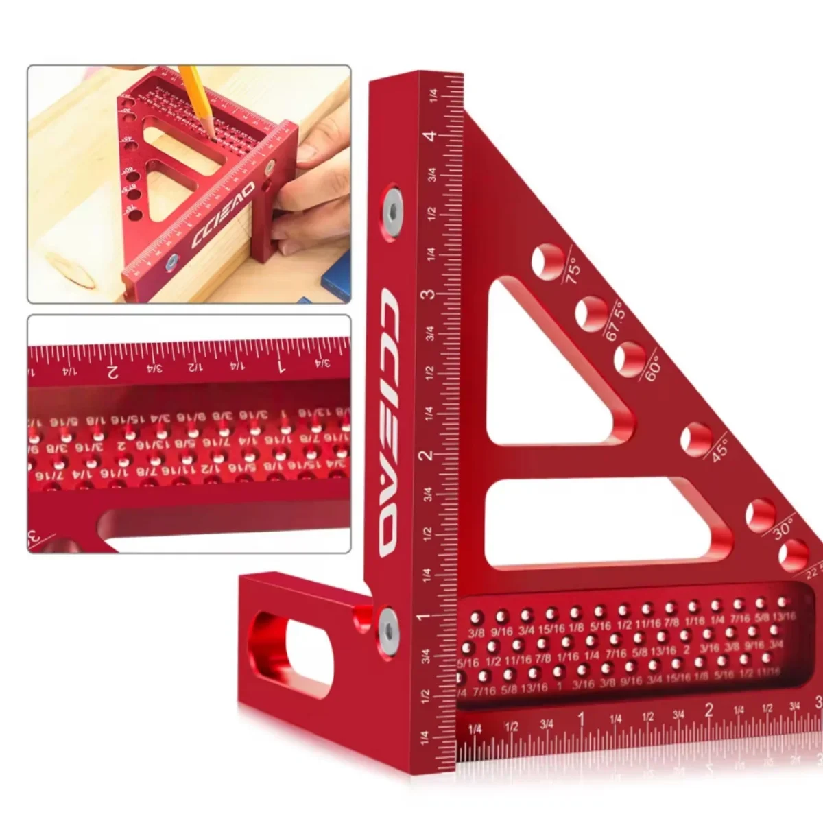 Imperial 3D Multi-Angle Measuring Ruler, 45/90 Degree Aluminum Alloy Woodworking Square Protractor for Engineer Carpenter
Imperial 3D Multi-Angle Measuring Ruler, 45/90 Degree Aluminum Alloy Woodworking Square Protractor for Engineer Carpenter