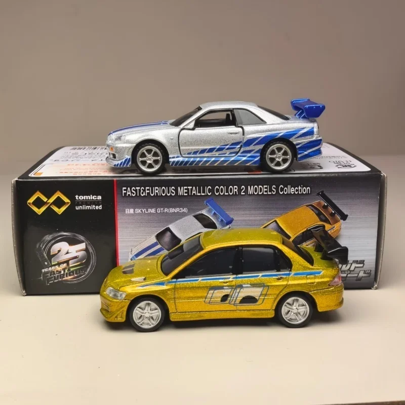 Tomy Tomica Nissan GTR BNR34 Lancer Evo VII Diecast Model Car - Metallic Alloy Sports Car for Collectors
Tomy Tomica Nissan GTR BNR34 Lancer Evo VII Diecast Model Car - Metallic Alloy Sports Car for Collectors