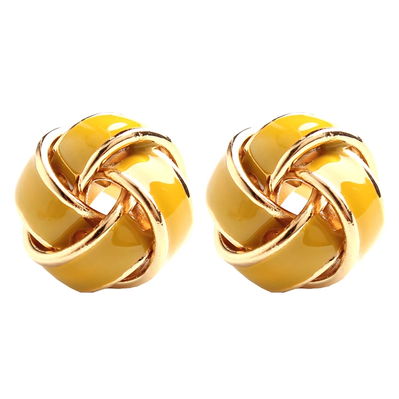 New color enamel drop glaze geometric braided buckle twist element S925 silver needle stud earrings
New color enamel drop glaze geometric braided buckle twist element S925 silver needle stud earrings
