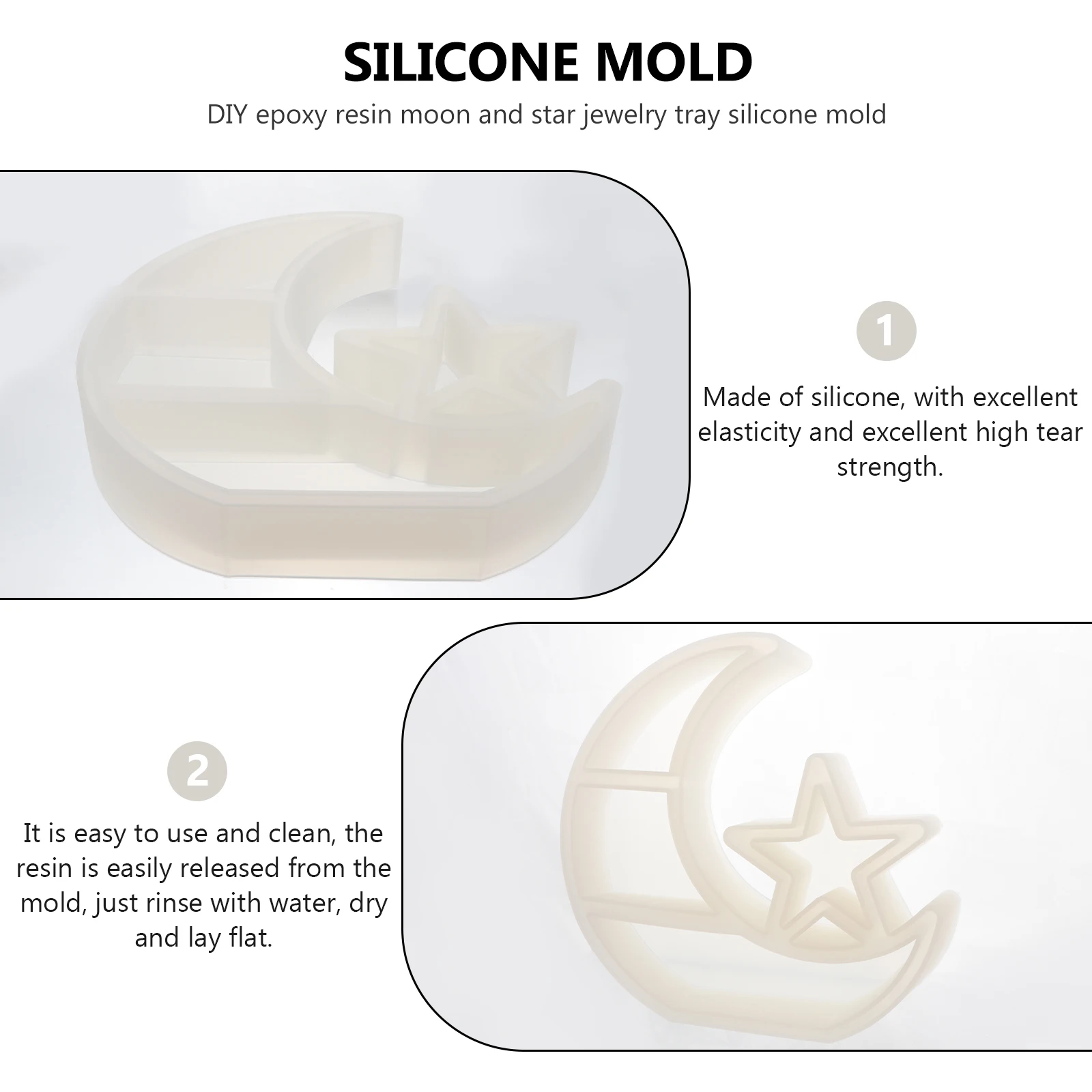 Moon Star Mold Silicone DIY Craft Tools Flexible Easy Remove Supplies Decorations Resin Molds Jewelry Accessories
Moon Star Mold Silicone DIY Craft Tools Flexible Easy Remove Supplies Decorations Resin Molds Jewelry Accessories