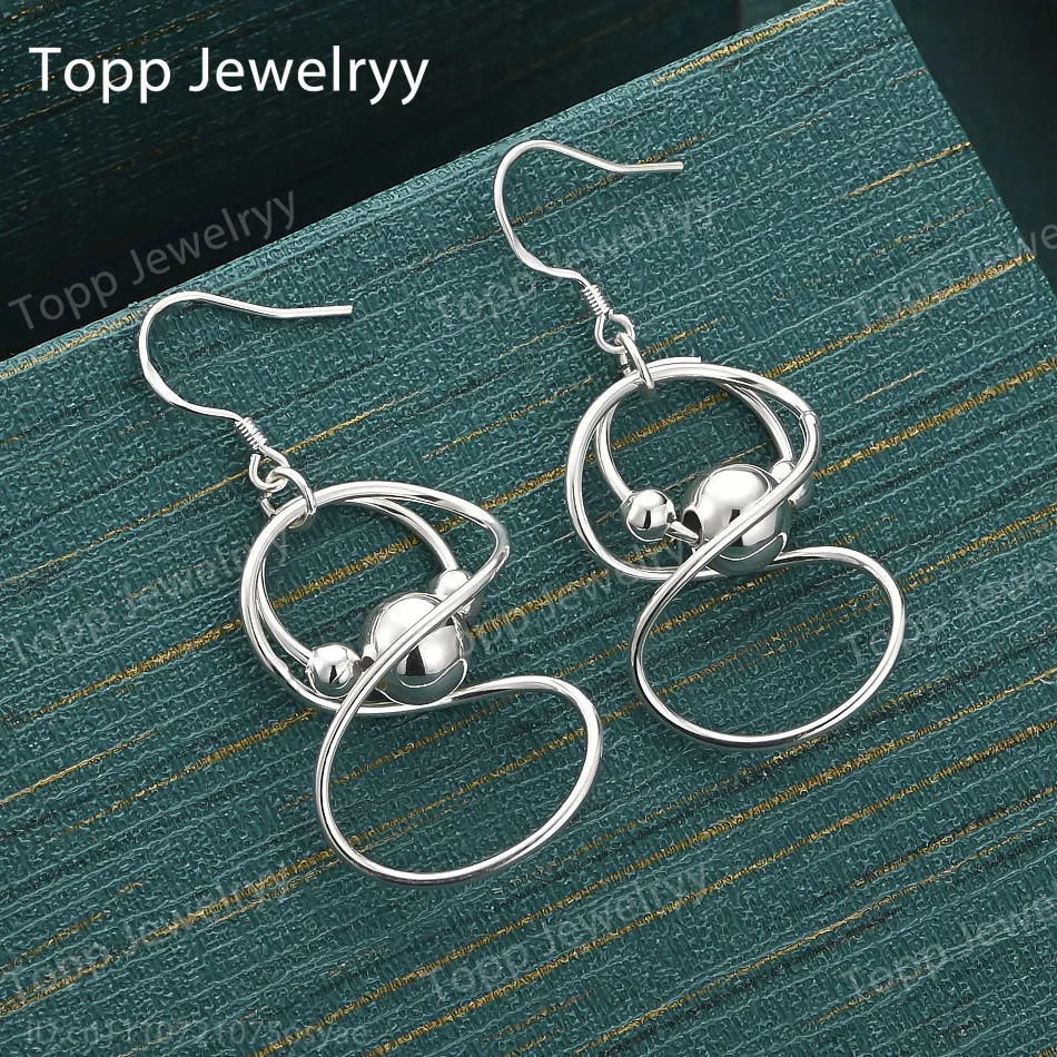 925 Sterling Silver Delicate Twisted Double Ring Bead Earrings - Stylish Women's Wedding Gift Jewelry Accessories
925 Sterling Silver Delicate Twisted Double Ring Bead Earrings - Stylish Women's Wedding Gift Jewelry Accessories