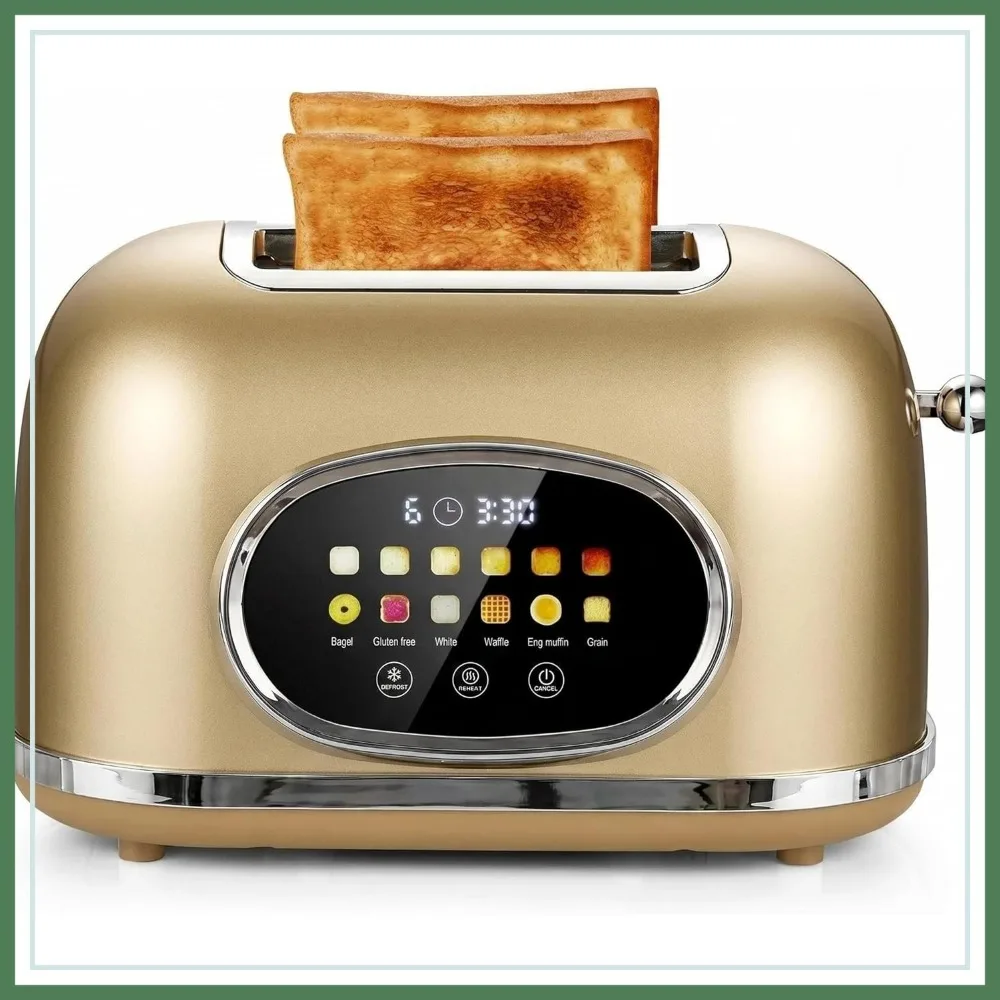 2 Slice Toaster with Touchscreen, Retro Stainless Steel, Digital Timer, 6 Shade Settings, Defrost & Reheat
2 Slice Toaster with Touchscreen, Retro Stainless Steel, Digital Timer, 6 Shade Settings, Defrost & Reheat