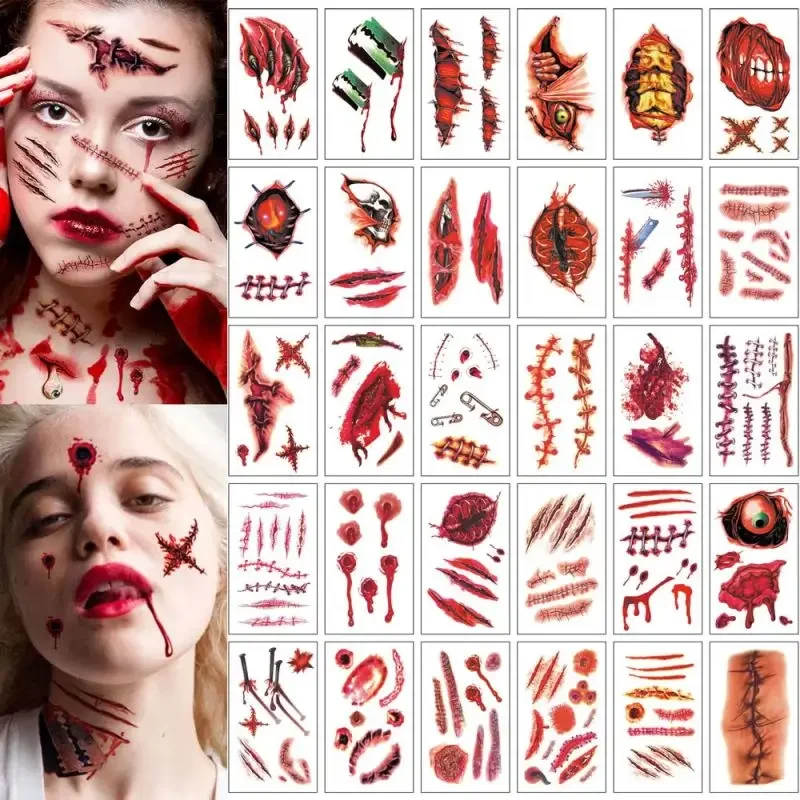 Halloween Prank Makeup Temporary Tattoo Scary Halloween Party Bloody Stickers Fake Scar Skull Monster Temporary Tattoo Sticker
Halloween Prank Makeup Temporary Tattoo Scary Halloween Party Bloody Stickers Fake Scar Skull Monster Temporary Tattoo Sticker