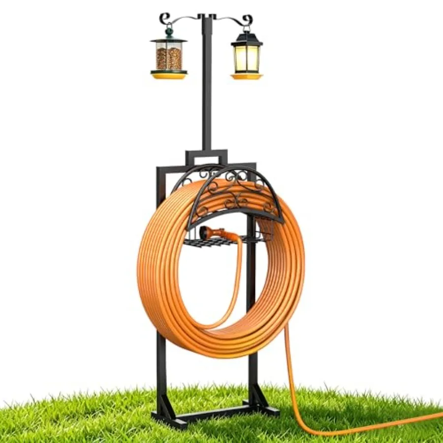 Garden Hose Holder with Shepherds Hooks - Freestandg Metal Water Hose Holder Stand Holds 160Feet, Heavy Duty Garden Hanger Stor
Garden Hose Holder with Shepherds Hooks - Freestandg Metal Water Hose Holder Stand Holds 160Feet, Heavy Duty Garden Hanger Stor